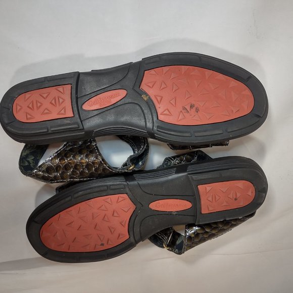 Golfstream Sandals Women's Size 6 E-2064 Green Faux Alligator - Picture 6 of 9